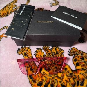 Dolce & Gabbana Transparent Pink Cat-Eye Sunglasses